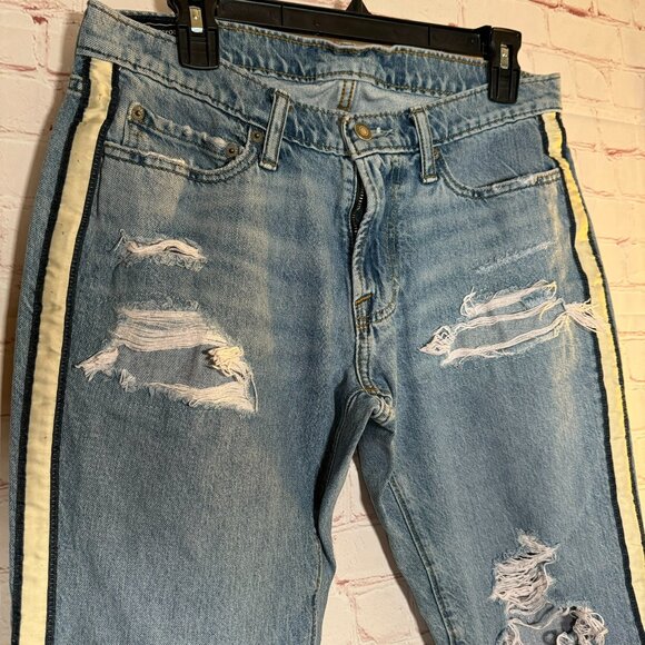 ABERCROMBIE & FITCH RACING STRIPED LANGDON SLIM 31W 30L - Picture 2 of 16